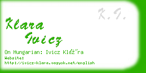 klara ivicz business card